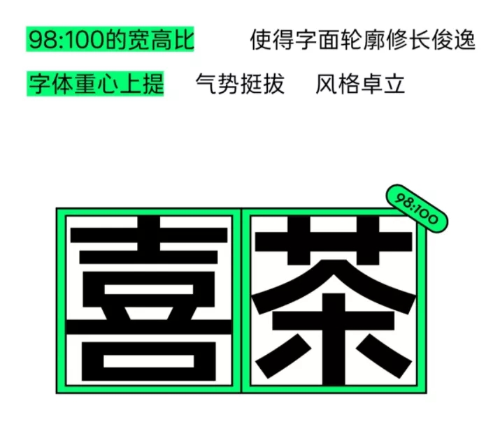 喜茶推出新字体设计